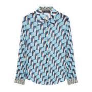 Georgette shirt met geometrische print Elena Mirò , Multicolor , Dames