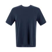 Gebreid Effect Jersey T-Shirt Herno , Blue , Heren