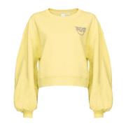 Love Birds Geborduurde Gele Sweater Pinko , Yellow , Dames