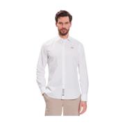 Geborduurd Katoenen Overhemd Slim Fit La Martina , White , Heren