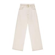 Denim Paperbag Jeans Ganni , White , Dames