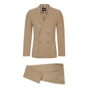 Moderne Zakelijke Wollen Pak Hugo Boss , Beige , Heren