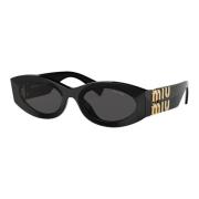 Cat-Eye Zonnebril Zwart Miu Miu , Black , Dames