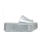 Zilveren Flatform Slides Becky + Marc Jacobs Melissa , Gray , Dames