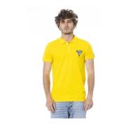 Gele Katoenen Poloshirt met Logo Cavalli Class , Yellow , Heren