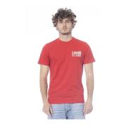 Rood Logo Print Katoenen T-Shirt Cavalli Class , Red , Heren