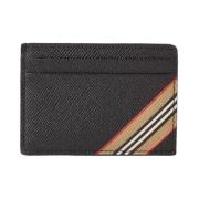 Leren Kaarthouder Portemonnee Zwart Kleur Burberry , Black , Unisex