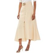 Lange Linnen Rok Twinset , Beige , Dames