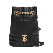 Zwarte Leren Damesrugzak Burberry , Black , Dames