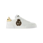 Leather sneakers Dolce & Gabbana , White , Heren