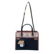 Mini Leren Zwarte Tas Burberry , Black , Dames