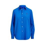 Katoenen Twill Overhemd Polo Ralph Lauren , Blue , Dames