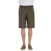 Groene Katoenen Superlichte Bermuda Shorts Herno , Green , Heren