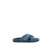 Denim Sliders Lanvin , Blue , Dames