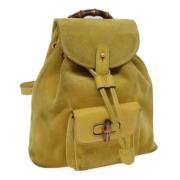 Pre-owned Leather backpacks Gucci Vintage , Yellow , Dames