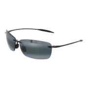 Metalen Frame Rechthoekige Zonnebril Maui Jim , Black , Unisex