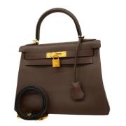 Pre-owned Leather totes Hermès Vintage , Brown , Dames