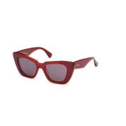 Rode Rook Glimpse Zonnebril Model 66A Max Mara , Red , Unisex