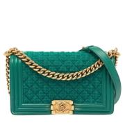 Pre-owned Leather chanel-bags Chanel Vintage , Green , Dames