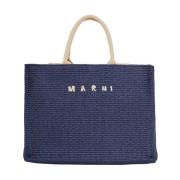 Grote Raffia Tote Tas Marni , Blue , Dames