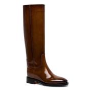 Stijlvolle Leren Dameslaars Santoni , Brown , Dames