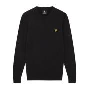 Cotton Merino Crew Jumper Lyle & Scott , Black , Heren