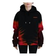 Zwart Rood Logo Hoodie Sweatshirt Dsquared2 , Multicolor , Dames