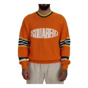 Logo Print Crewneck Sweater Orange Dsquared2 , Orange , Heren