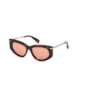 Donker Havana Bruine Zonnebril Max Mara , Brown , Unisex