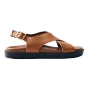 Nico Tan Leren Sandalen Alohas , Brown , Dames