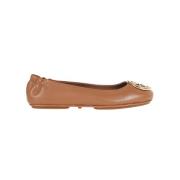 Metalen Logo Minnie Reisballetschoenen Tory Burch , Brown , Dames