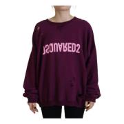 Paarse Bedrukte Trui met Lange Mouwen Dsquared2 , Purple , Dames