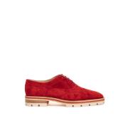 Suede Engelse Veterschoen Christian Louboutin , Red , Dames