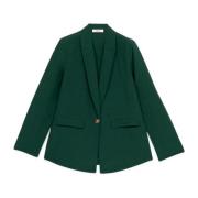 Linnen Blend Blazer Oltre , Green , Dames