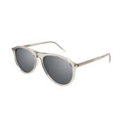 Beige Zilveren Zonnebril Saint Laurent , Beige , Unisex