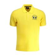 Gele Polo Shirt met Contrastdetails La Martina , Yellow , Heren
