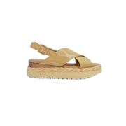 Geveterde Torrone Platte Schoenen Ss21 Paloma Barceló , Beige , Dames