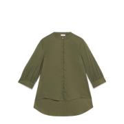 Asymmetrische Oversize Shirt Blouse Oltre , Green , Dames