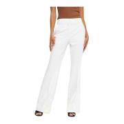 Crème High Waist Dress Broek Fiveunits , White , Dames