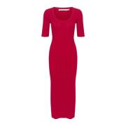 Lange Jurk Perzisch Rood Silm-Fit Silhouet Gestuz , Red , Dames