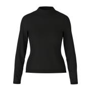 Gebreide Mock-Neck Sweater Zwart Marc Cain , Black , Dames