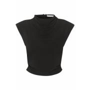 Moderne Zwarte Top Blouse Gestuz , Black , Dames