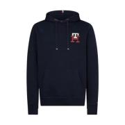 Hoodie met Logo Borduursel Tommy Hilfiger , Blue , Heren