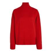 Hoge hals wollen trui Tommy Hilfiger , Red , Dames