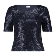 Paillet Glamour Top vera mont , Blue , Dames