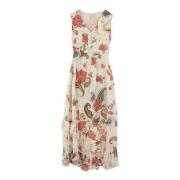 Bloemen Ruche Midi Jurk Liu Jo , Multicolor , Dames