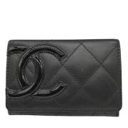 Pre-owned Leather wallets Chanel Vintage , Black , Dames