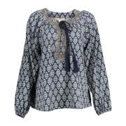 Blauwe Polyester Shirt met Lange Mouwen Kocca , Multicolor , Dames