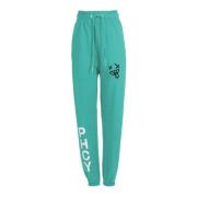 Katoenen Jersey Logo Print Sportieve Broek Pharmacy Industry , Green ,...