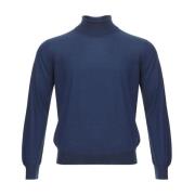 Blauwe Cashmere Crew Neck Sweater Gran Sasso , Blue , Heren